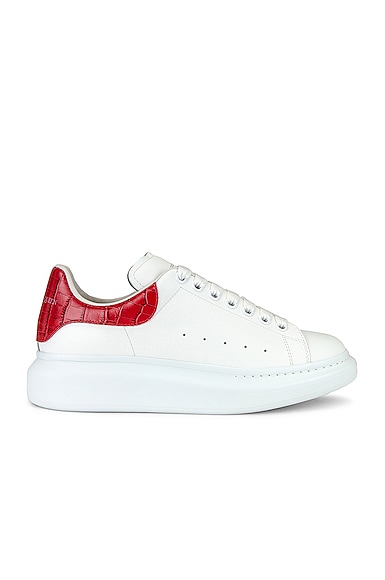 Alexander McQueen Sneaker in White & Lust Red | FWRD