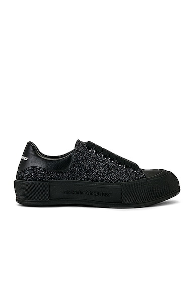 ★Mu☆a★ McQueen Glitter Sneaker in Starry Night & Black | FWRD
