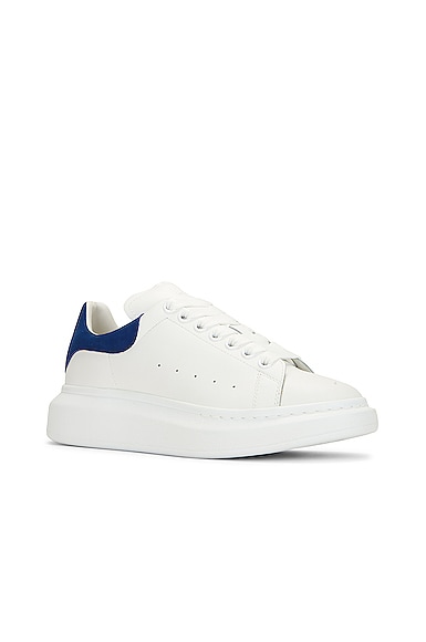 Alexander Mcqueen Alexander Mc Queen White And Blue Navy Oversized Sneakers In White & Paris Blue