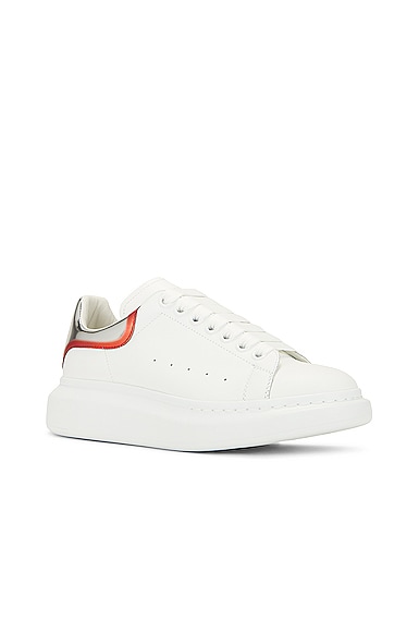 Shop Alexander Mcqueen Sneaker In White  Silver & Lust Red