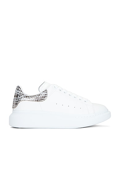 Alexander McQueen Oversized Sneaker in White & Silver