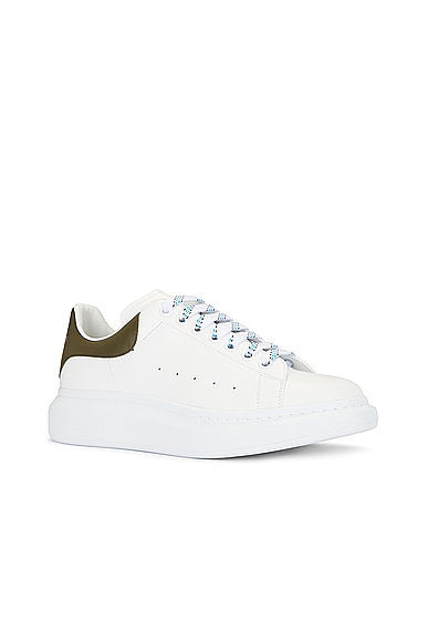 Shop Alexander Mcqueen Oversized Sneaker In White & Khaki