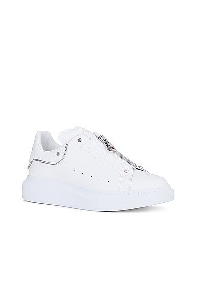 Shop Alexander Mcqueen Oversized Sneaker In White & Silver