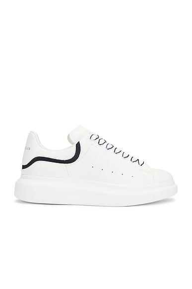 Alexander McQueen Low Top Sneaker in White & Navy