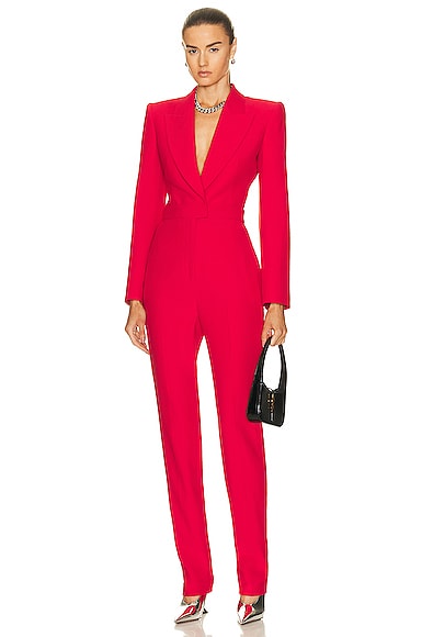 Alexander McQueen All in One Jumpsuit in Lust Red