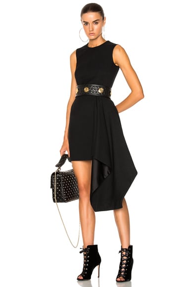 Light Wool Silk Drape Sleeveless Mini Dress