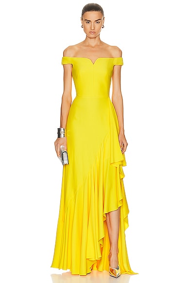 Alexander McQueen Evening Dress in Bright Yellow