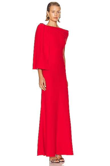 Shop Alexander Mcqueen Evening Dress In Lust Red