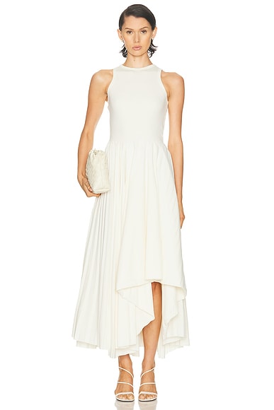 McQueen Cut & Sew Jersey Dress in Ivory
