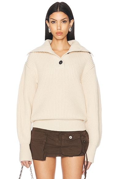 McQueen Funnel Neck Jumper in Ivory
