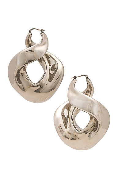 Alexander McQueen Twisted Earrings in Silver | FWRD