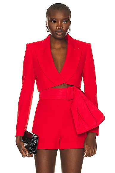 Alexander McQueen Cropped Jacket in Lust Red