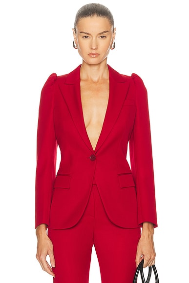 McQueen Tailored Jacket in Crimson