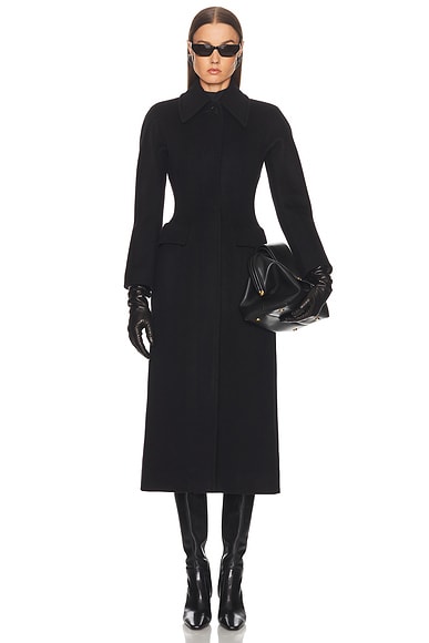 McQueen Long Coat in Black