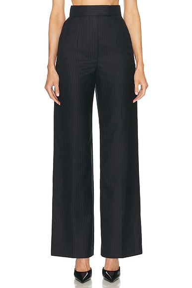 McQueen Wool Pinstripe Trouser in Navy
