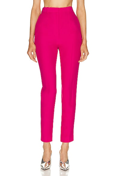 Shop Alexander Mcqueen High Waisted Cigarette Pant In Orchid Pink