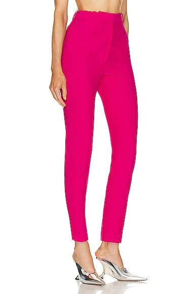 Shop Alexander Mcqueen High Waisted Cigarette Pant In Orchid Pink