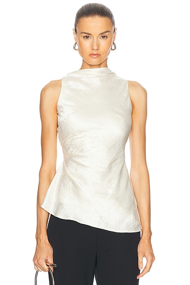 McQueen High Neck Top in Oyster