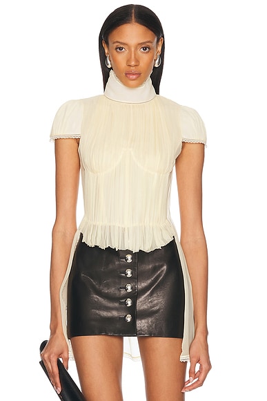 McQueen Chiffon Top in Pale Yellow