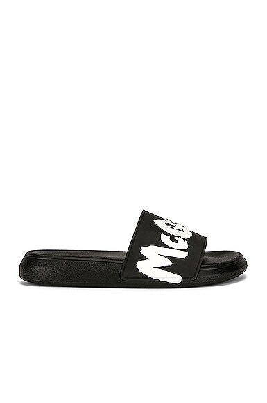 Alexander McQueen Logo Rubber Sandals in Black