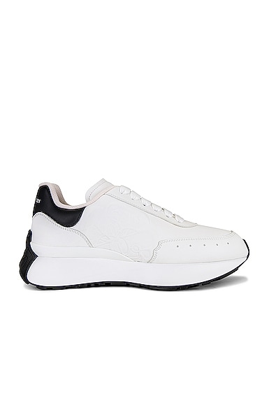 Shop Alexander Mcqueen Sprint Runner Sneaker In White & Black