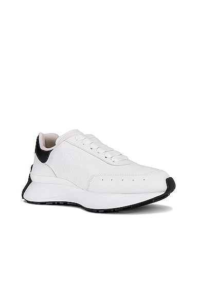 Shop Alexander Mcqueen Sprint Runner Sneaker In White & Black