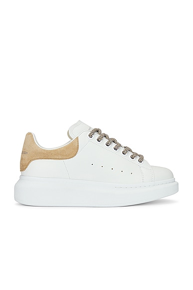 Shop Alexander Mcqueen Platform Sneaker In White & Camel