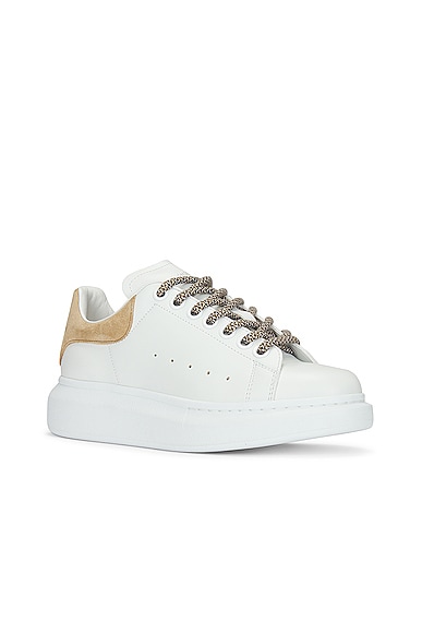 Shop Alexander Mcqueen Platform Sneaker In White & Camel