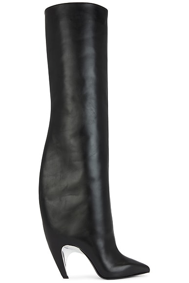 Shop Alexander Mcqueen Tall Boot In Black & Silver