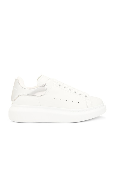 Chloe Kyle Semi Shiny Calf Leather Buckle Sneakers in White FWRD