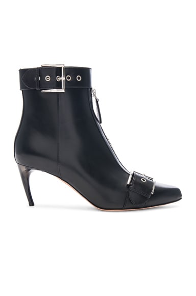 Ankle Strap Leather Booties