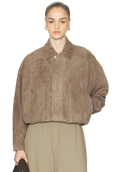 ARMA Frederica Suede Bomber Jacket in Soil