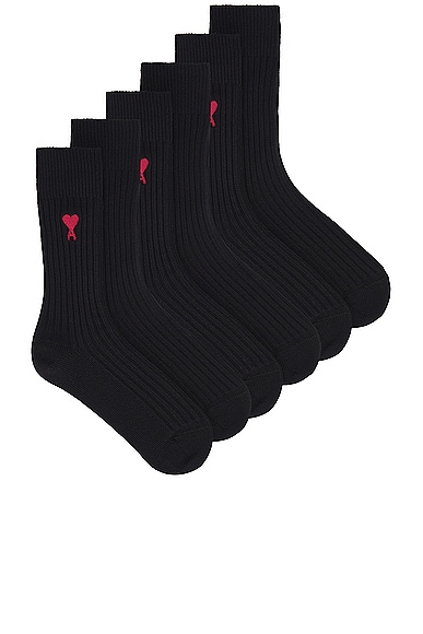 ami Three Pack ADC Socks in Black