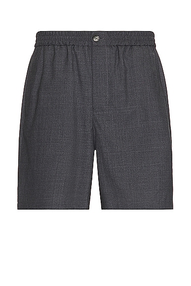Shop Ami Alexandre Mattiussi Elasticated Waist Shorts In Heather Grey