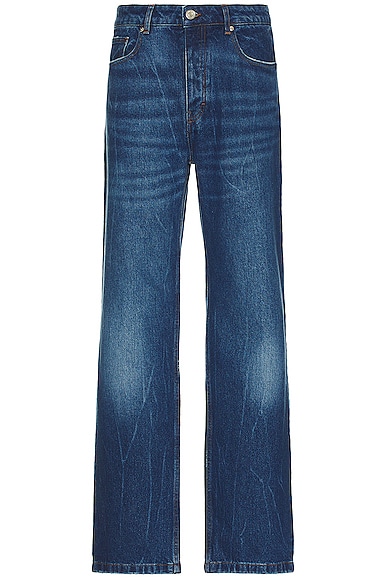 Ami Alexandre Mattiussi Straight Fit Jeans In Used Blue