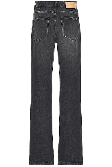 Shop Ami Alexandre Mattiussi Straight Fit Jeans In Used Black