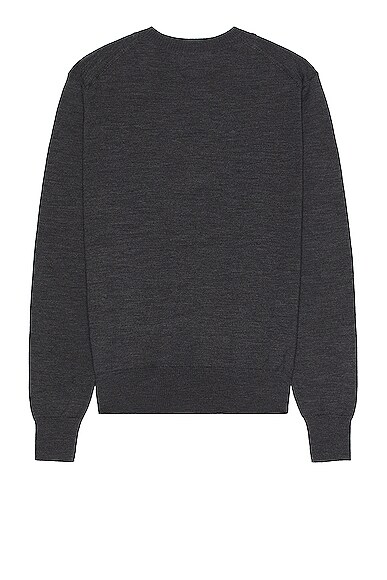 Shop Ami Alexandre Mattiussi Adc Crewneck Sweater In Heather Grey