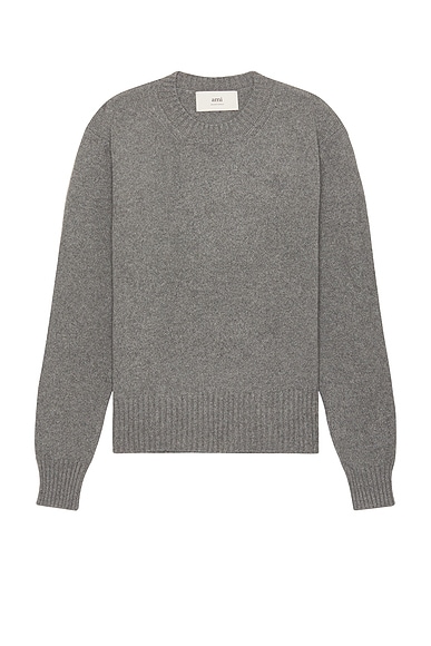AMI Paris Tonal ADC Sweater in Light Grey