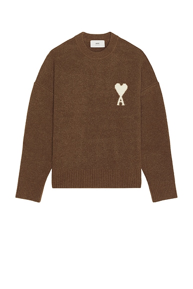 AMI Paris Sweater in Hazelnut & Off White