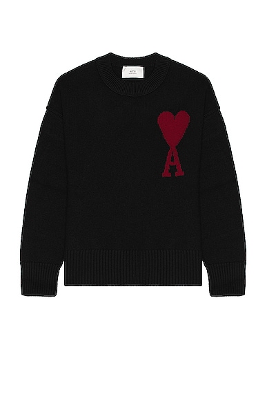 ami Red ADC Sweater in Black & Red