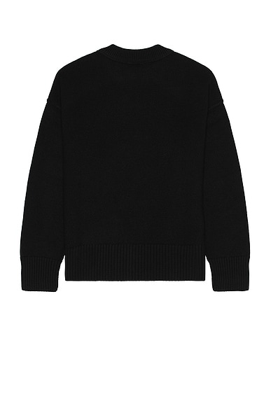 Ami Alexandre Mattiussi Ami Paris Wool Sweater With Heart Intarsia Design In Black & Red