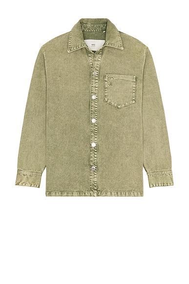 AMI Paris ADC Overshirt in Laurel