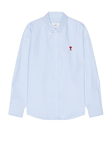 Shop Ami Alexandre Mattiussi Boxy Fit Shirt In Sky Blue