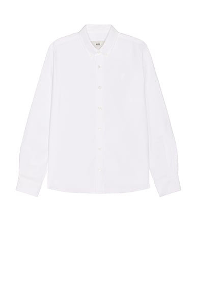 AMI Paris Classic Fit Shirt in Natural White