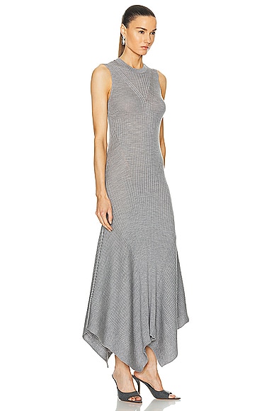 Shop Ami Alexandre Mattiussi Godet Dress In Heather Grey