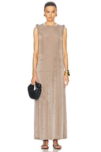 【AMI PARIS】 Viscose Blend Dress ベージュ Viscose blend crepe long dress - AMI Paris - Women