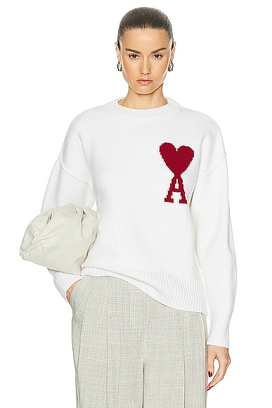 ami ADC Sweater in Off White & Red