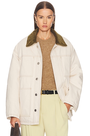 AMI Paris Denim Jacket in Off White