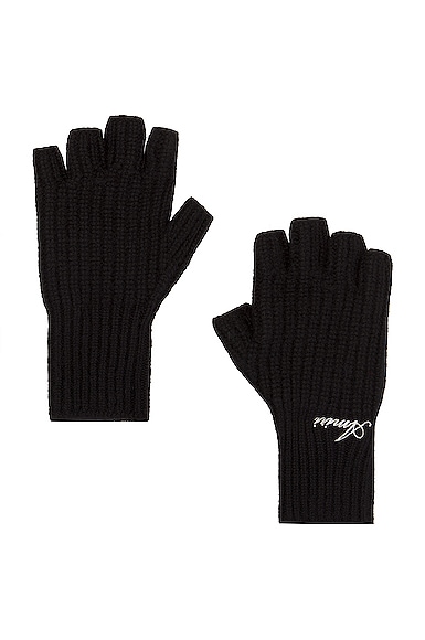 Amiri Cashmere Fingerless Gloves in Black