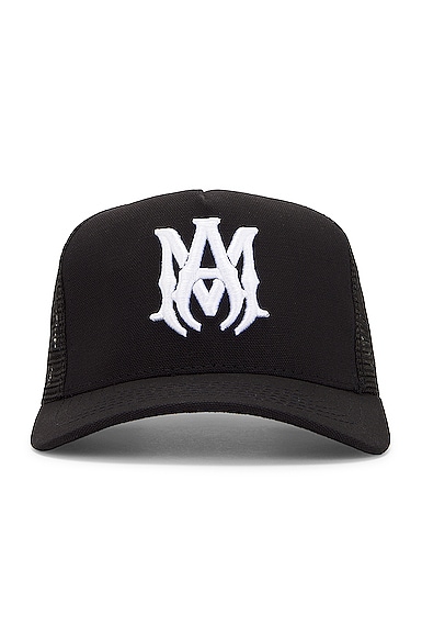 Amiri Ma Logo Trucker Hat in Black